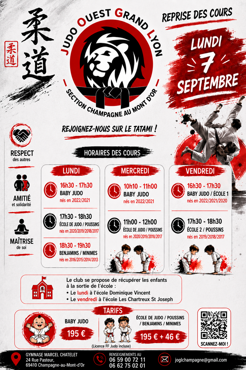 Nouveau Club de Judo à Champagne au Mont d'Or